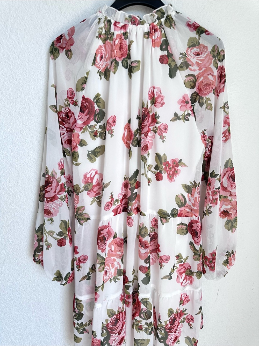 Show me your MUMU floral print puff sleeve mini dress NWT Large - Picture 10 of 11